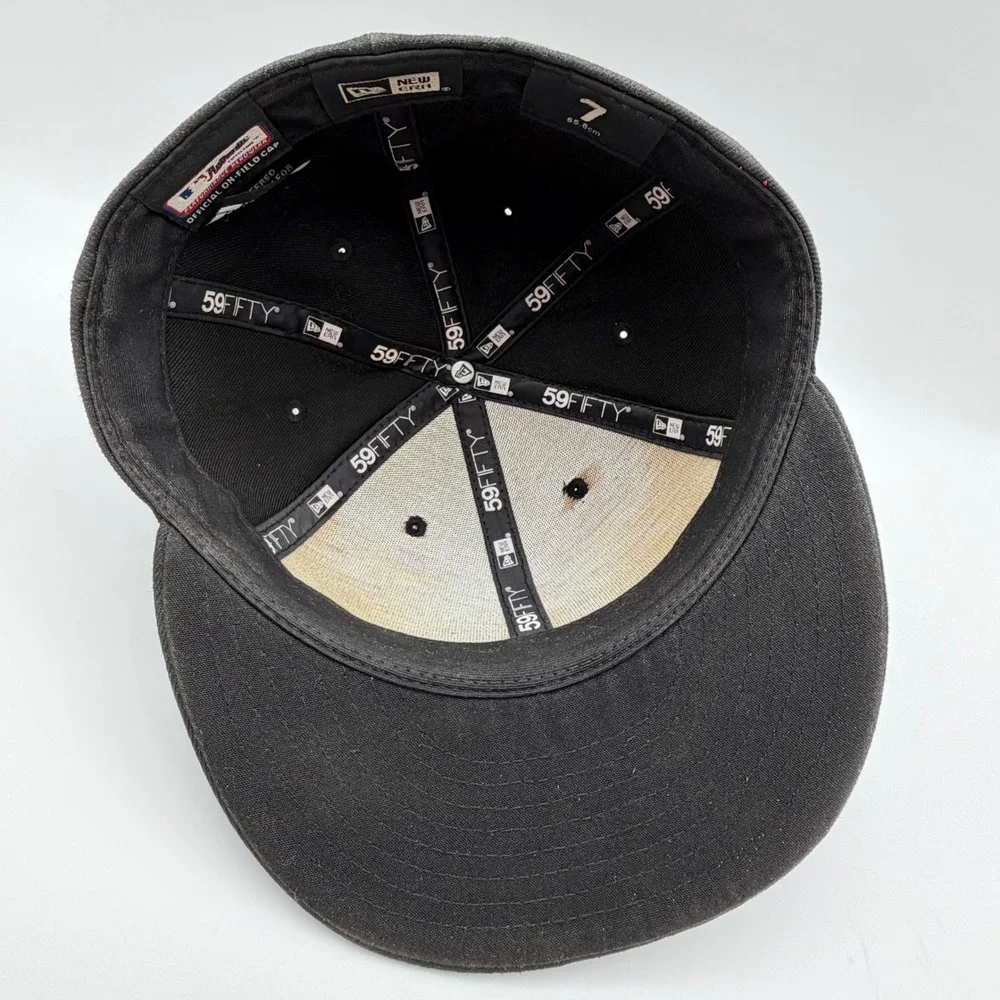 New Era Miami Marlins MLB 59FIFTY Fitted Hat Black Teal Red Logo Size 7 On-Field